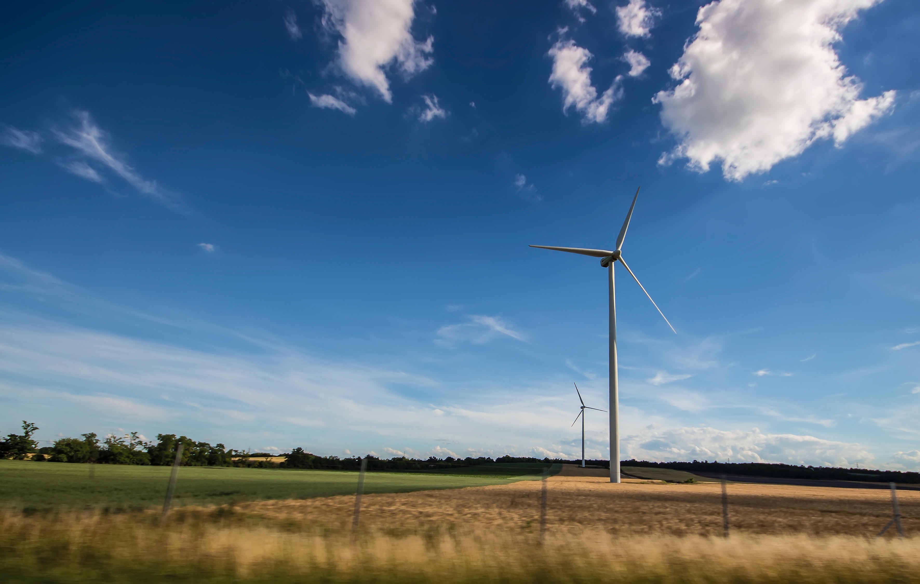 Wind Turbines in a field